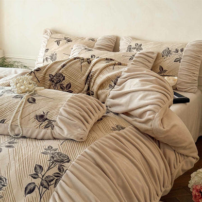 Romantic Rose Plush Warm Bedding Set - image 2