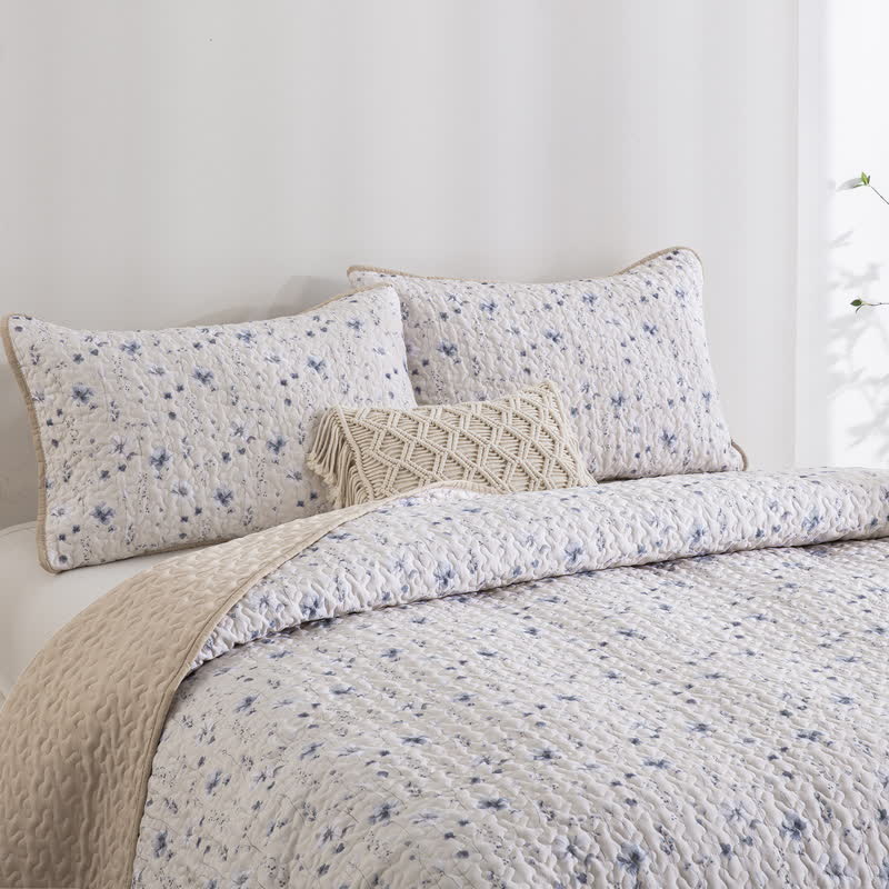 Serene Floral Quilted Floral Bedspread Set(3PCS) - image 3