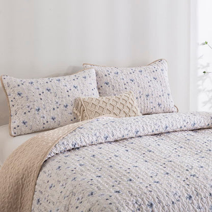 Serene Floral Quilted Floral Bedspread Set(3PCS) - image 3