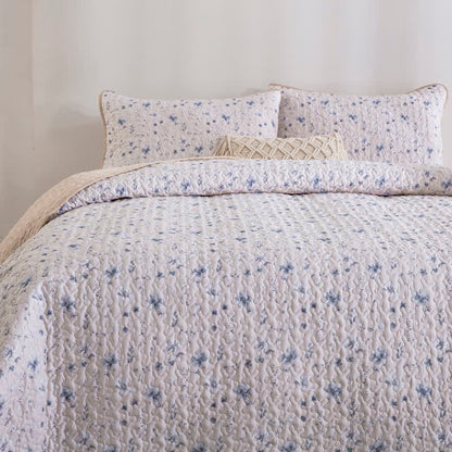 Ownkoti Serene Floral Quilted Floral Bedspread Set(3PCS) - image 1