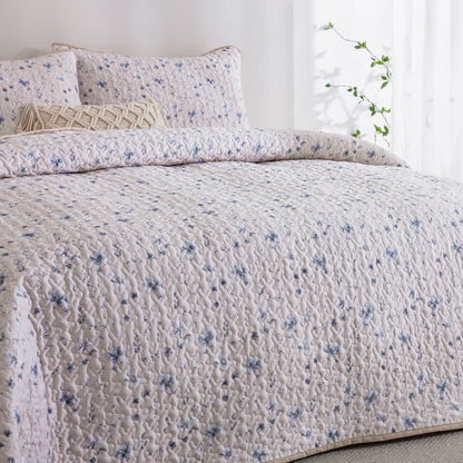 Ownkoti Serene Floral Quilted Floral Bedspread Set(3PCS) - image 2