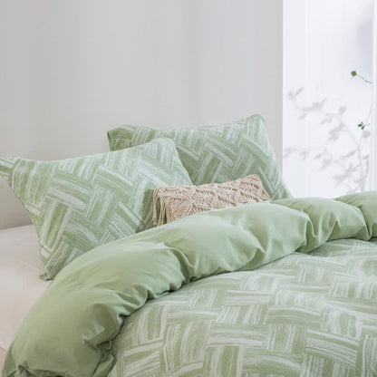 Ownkoti Cotton Modern Herringbone Duvet Cover Set(3PCS) - image 3