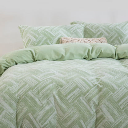 Ownkoti Green Herringbone Cotton Duvet Cover Set(3PCS) - image 2