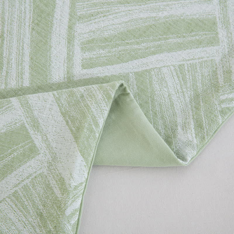 Ownkoti Green Herringbone Cotton Duvet Cover Set(3PCS) - image 7