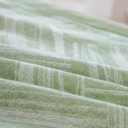 Green Herringbone Cotton Duvet Cover Set(3PCS) - image 8