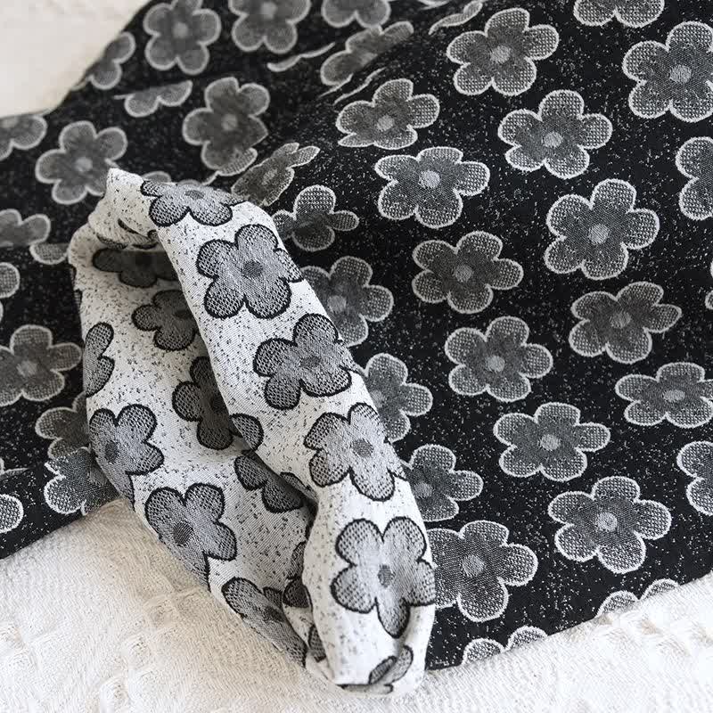 Black Floral Jacquard Natural Cotton Nightwear - image 10