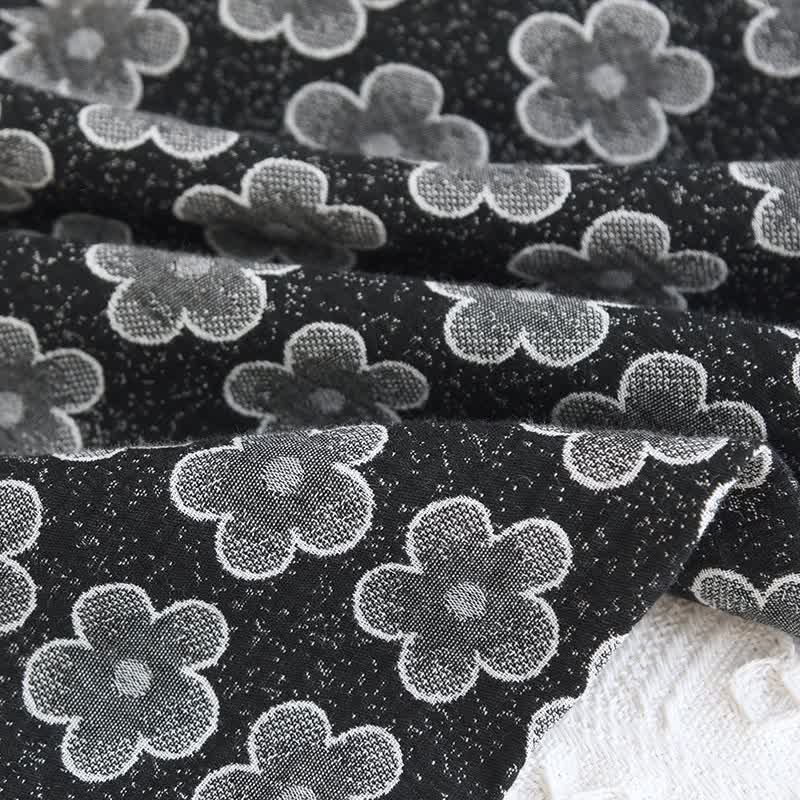 Black Floral Jacquard Natural Cotton Nightwear - image 12