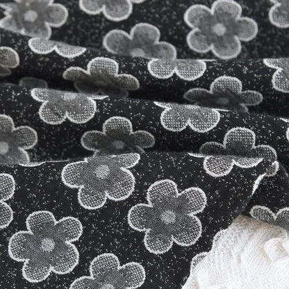 Black Floral Jacquard Natural Cotton Nightwear - image 12