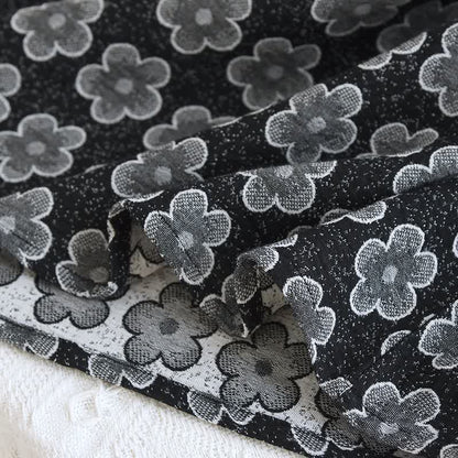 Black Floral Jacquard Natural Cotton Nightwear - image 6