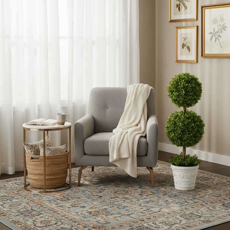 Ownkoti Artificial Boxwood Topiary Ball in Pot - image 4