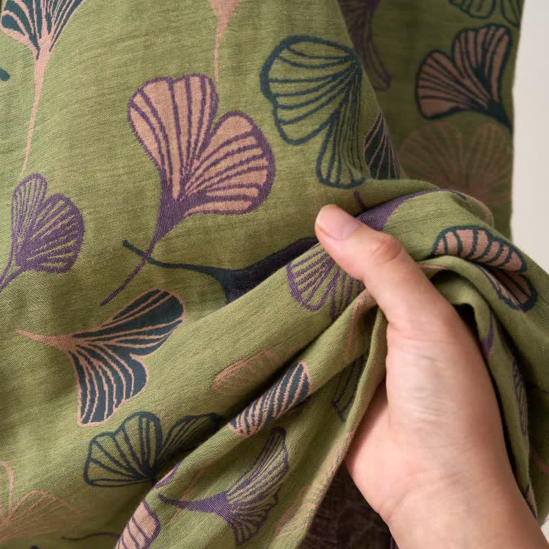 Ownkoti Ginkgo Biloba Cotton Gauze Kimono Robe - image 34