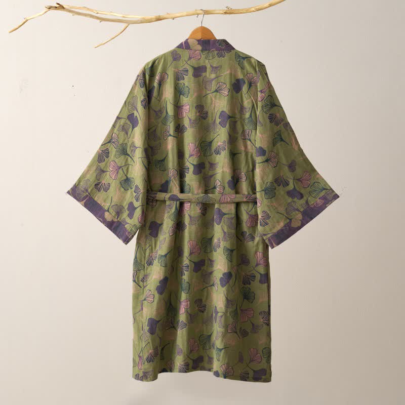 Ownkoti Ginkgo Biloba Cotton Gauze Kimono Robe - image 31