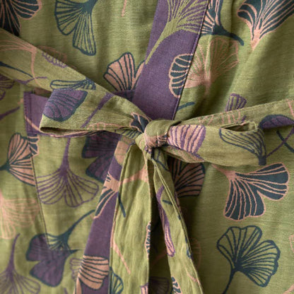 Ownkoti Ginkgo Biloba Cotton Gauze Kimono Robe - image 33