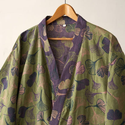 Ownkoti Ginkgo Biloba Cotton Gauze Kimono Robe - image 32