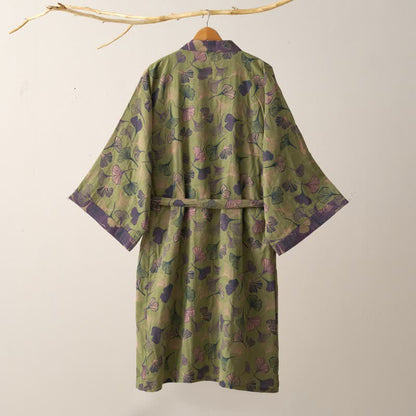 Ownkoti Ginkgo Biloba Cotton Gauze Kimono Robe - image 31