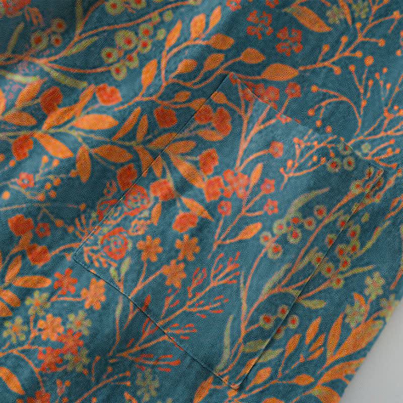 Ownkoti Vintage Leaf Cotton Gauze Kimono Robe - image 4