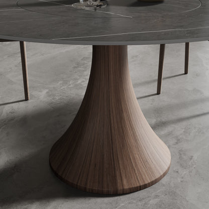 Built-in Lazy Susan Dining Table With Wood Base - image 8