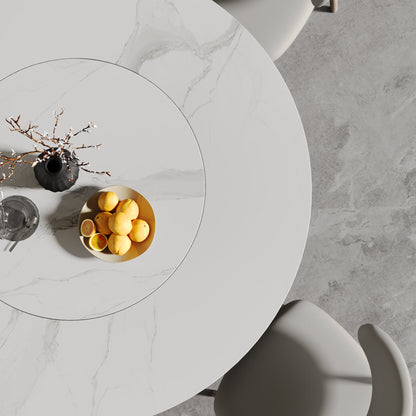 Built-in Lazy Susan Dining Table With Wood Base - image 15