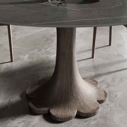 Flower-shaped Base Dining Table With Built-in Lazy Susan - image 7
