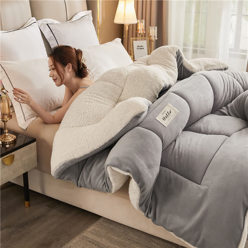 Ownkoti Solid Color Thick Warm Blanket with Quilt Core - image 13