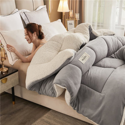 Ownkoti Solid Color Thick Warm Blanket with Quilt Core - image 13