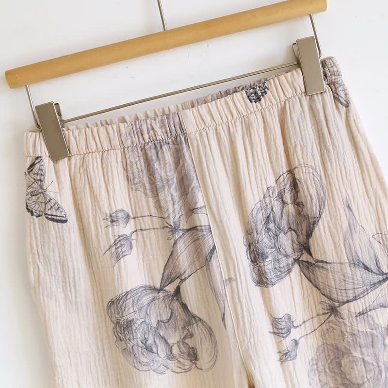 Ownkoti Oriental Butterfly Floral Cotton Loungewear Set - image 11