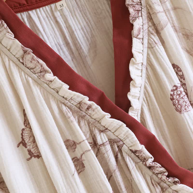 Butterfly Hanfu Inspired Cotton Gauze Nightdress - image 3