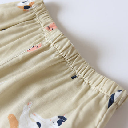 Matching Cat Kimono Cotton Gauze Loungewear - image 12