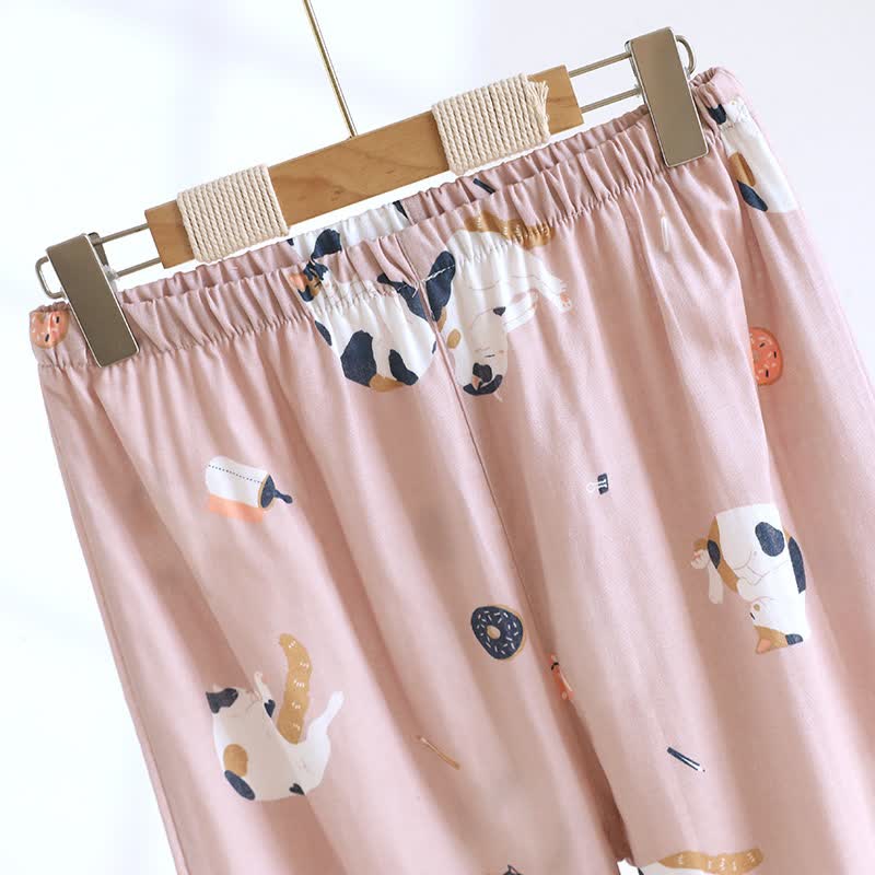 Matching Cartoon Cat Cotton Loungewear Set - image 13