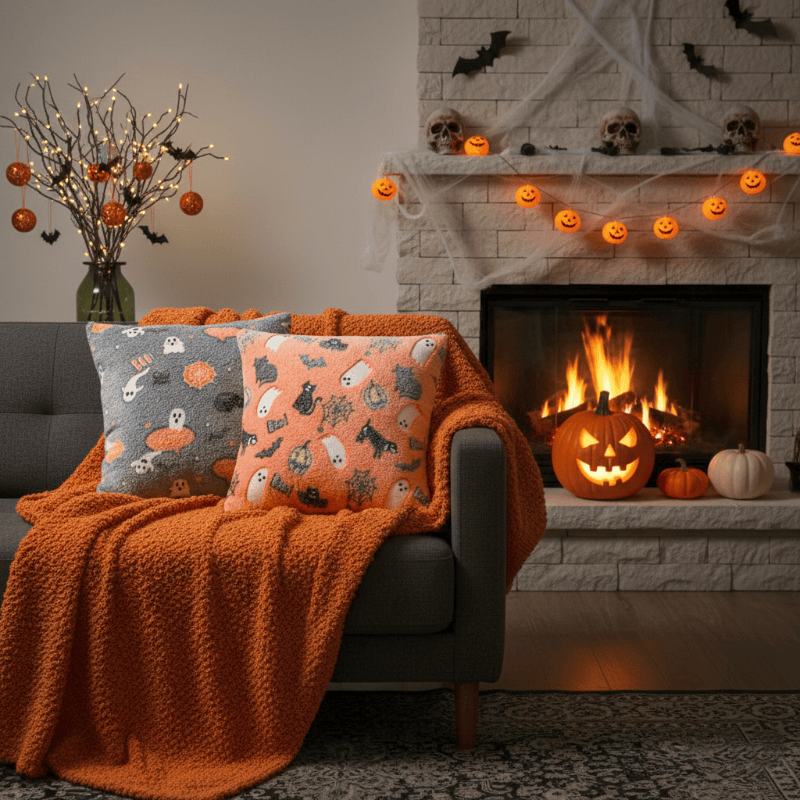 Halloween Flannel Luminous Throw Pillow - image 0