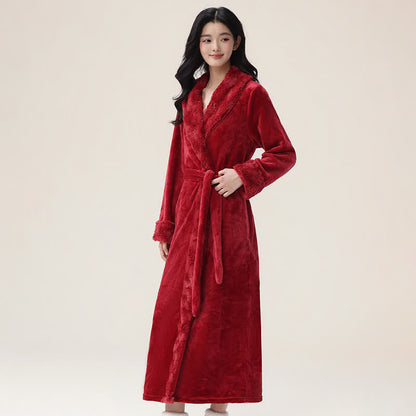 Minimalist Solid Flannel Plush Robe - image 4