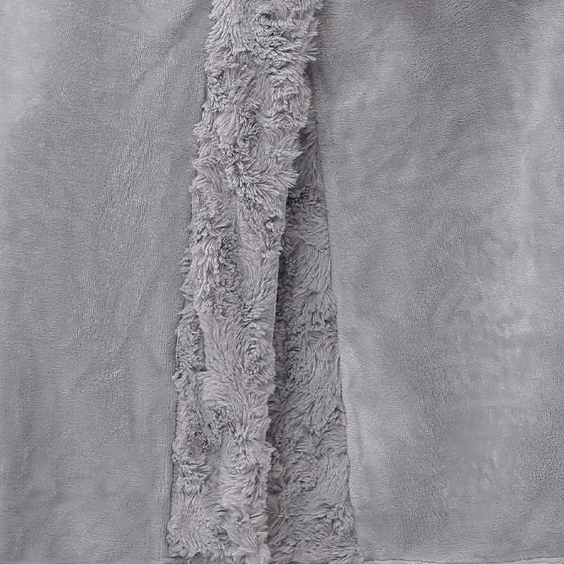 Ownkoti Minimalist Solid Flannel Plush Robe - image 4