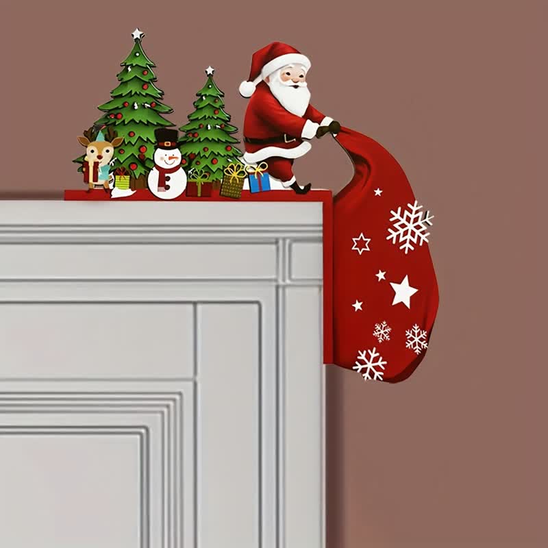 Santa Christmas Tree Door Corner Decoration - image 6