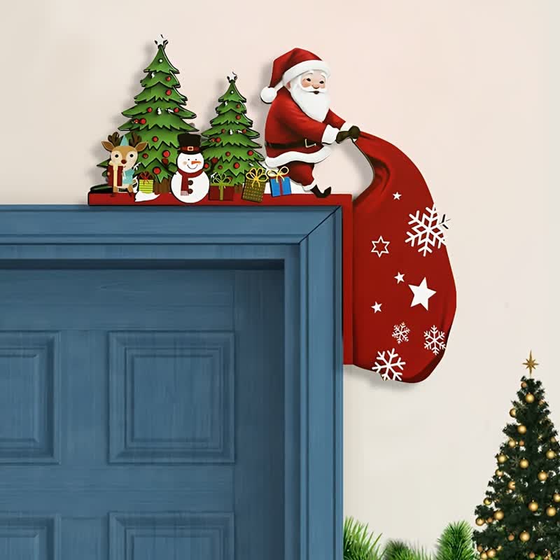 Santa Christmas Tree Door Corner Decoration - image 3