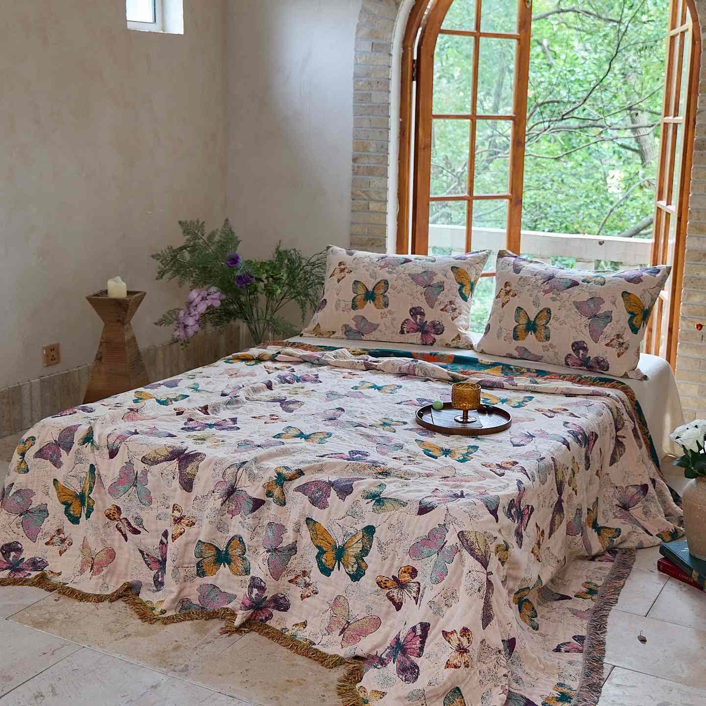 Ownkoti Elegant Butterfly Tassel Cotton Blanket - image 11