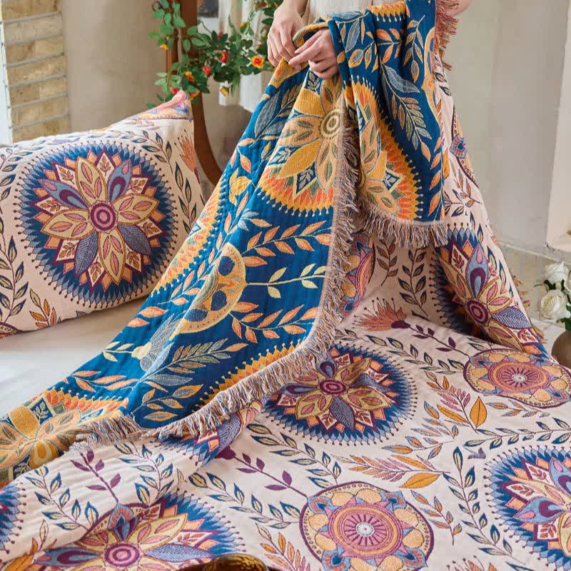 Ownkoti Floral Medallion Cotton Tassel Blanket - image 6
