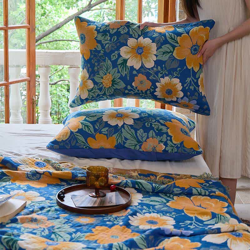 Ownkoti Bright Daisy Cotton Gauze Tassel Blanket - image 7