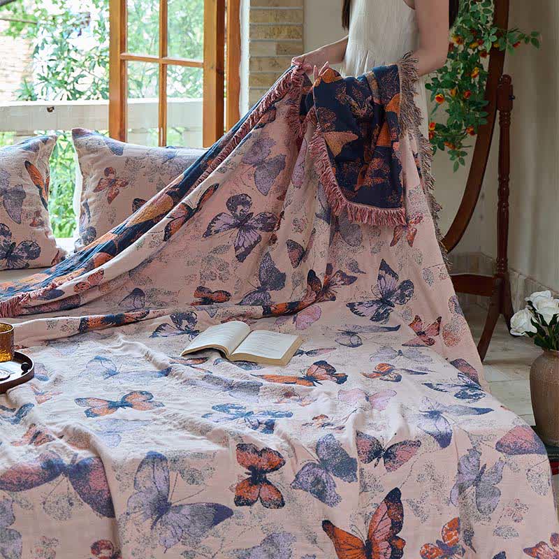 Ownkoti Elegant Butterfly Tassel Cotton Blanket - image 5