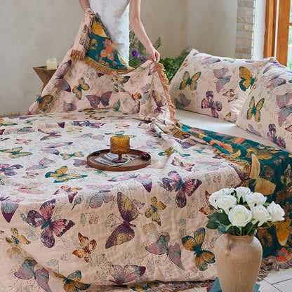 Ownkoti Elegant Butterfly Tassel Cotton Blanket - image 16