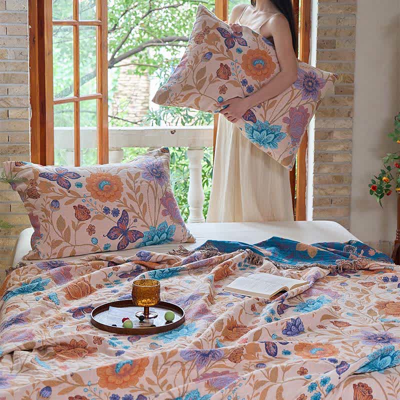 Ownkoti Pastoral Butterfly Cotton Tassel Quilt - image 4