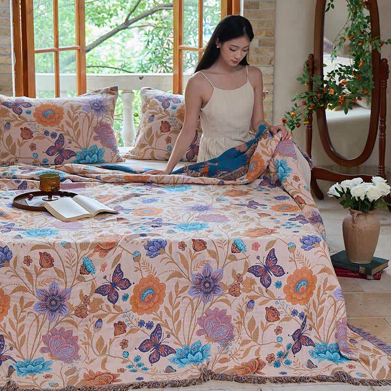 Ownkoti Pastoral Butterfly Cotton Tassel Blanket - image 3