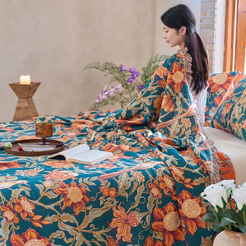 Ownkoti Luxurious Floral Cotton Tassel Quilt - image 5