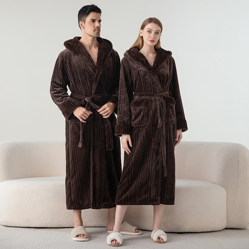 Ownkoti Fleece Hooded Winter Long Bathrobe - image 10