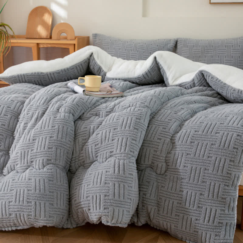 Geometric Striped Textured Sherpa Blanket - image 11
