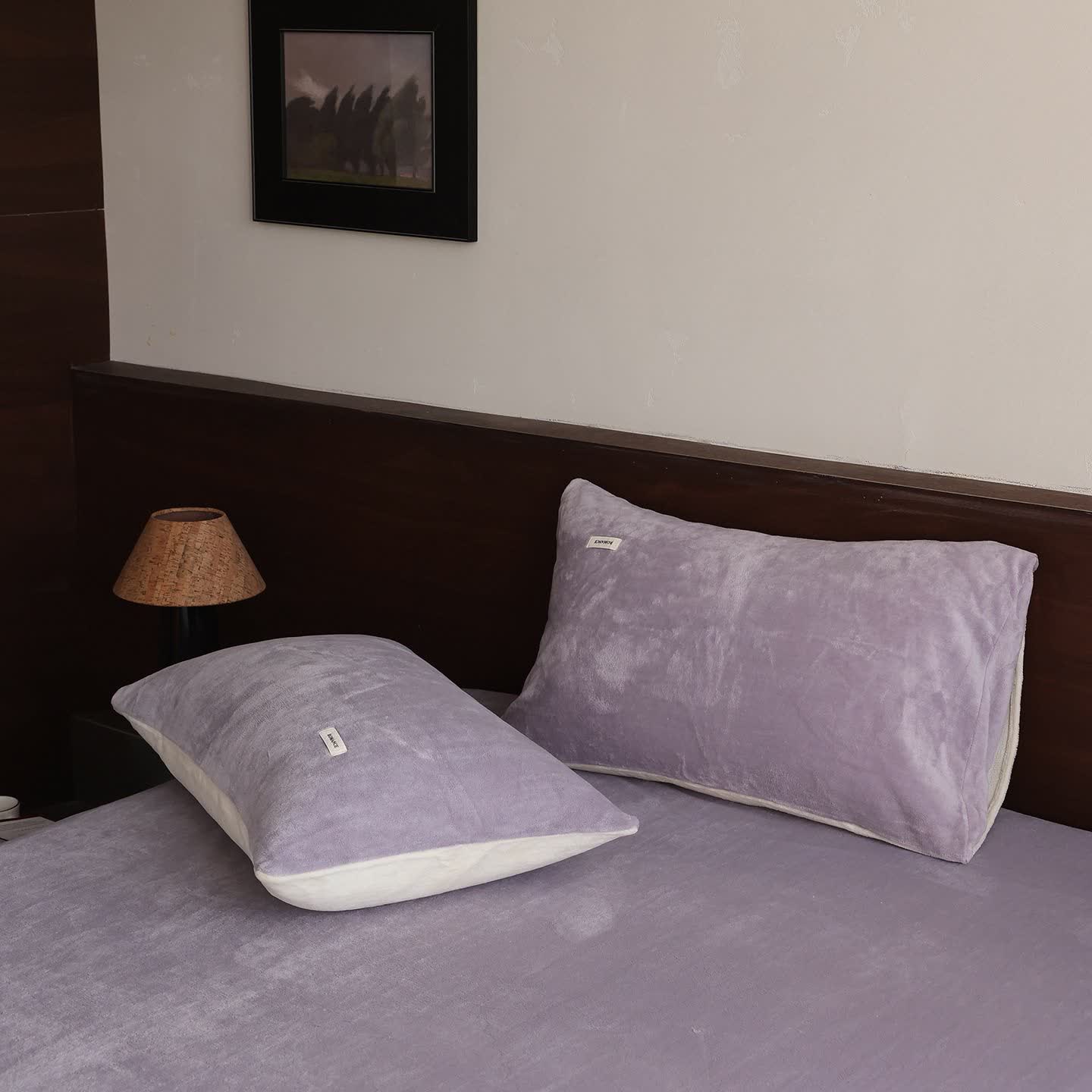 Ownkoti Solid Color Warm Fluffy Coverlet - Light Purple - 2PCS Pillowcases - 19" x 29" - image 24
