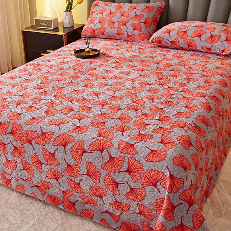 Ownkoti Ginkgo Leaf Quilted Plush Coverlet - image 2