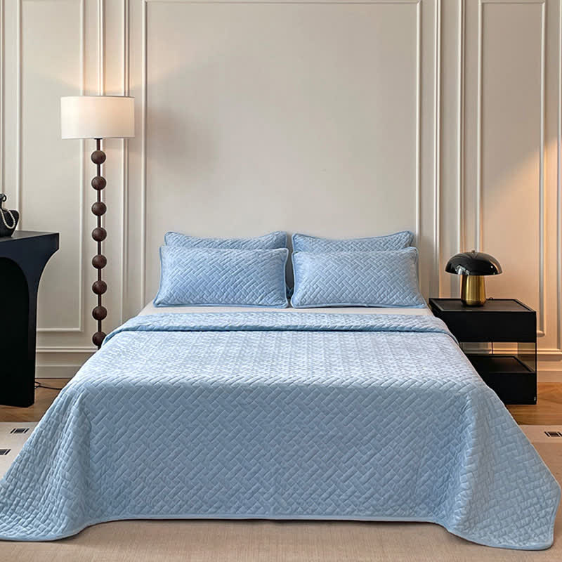 Ownkoti Solid Color Grid Quilted Coverlet - image 13