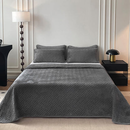 Ownkoti Solid Color Grid Quilted Coverlet - image 9