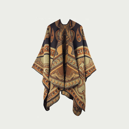 Ownkoti Vintage Double-Sided Shawl Cape - B - 59" x 47" - image 0