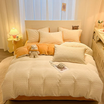 Ownkoti Plaid Textured Plush Bedding Set(4PCS) - image 1